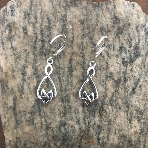 Sterling Silver Celtic Design Drop Earrings