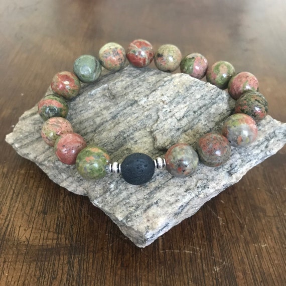 Men’s Unakite Aromatherapy Diffuser Bracelet