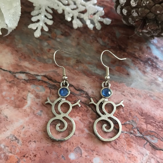 Funky Christmas Snowman Dangle Earrings