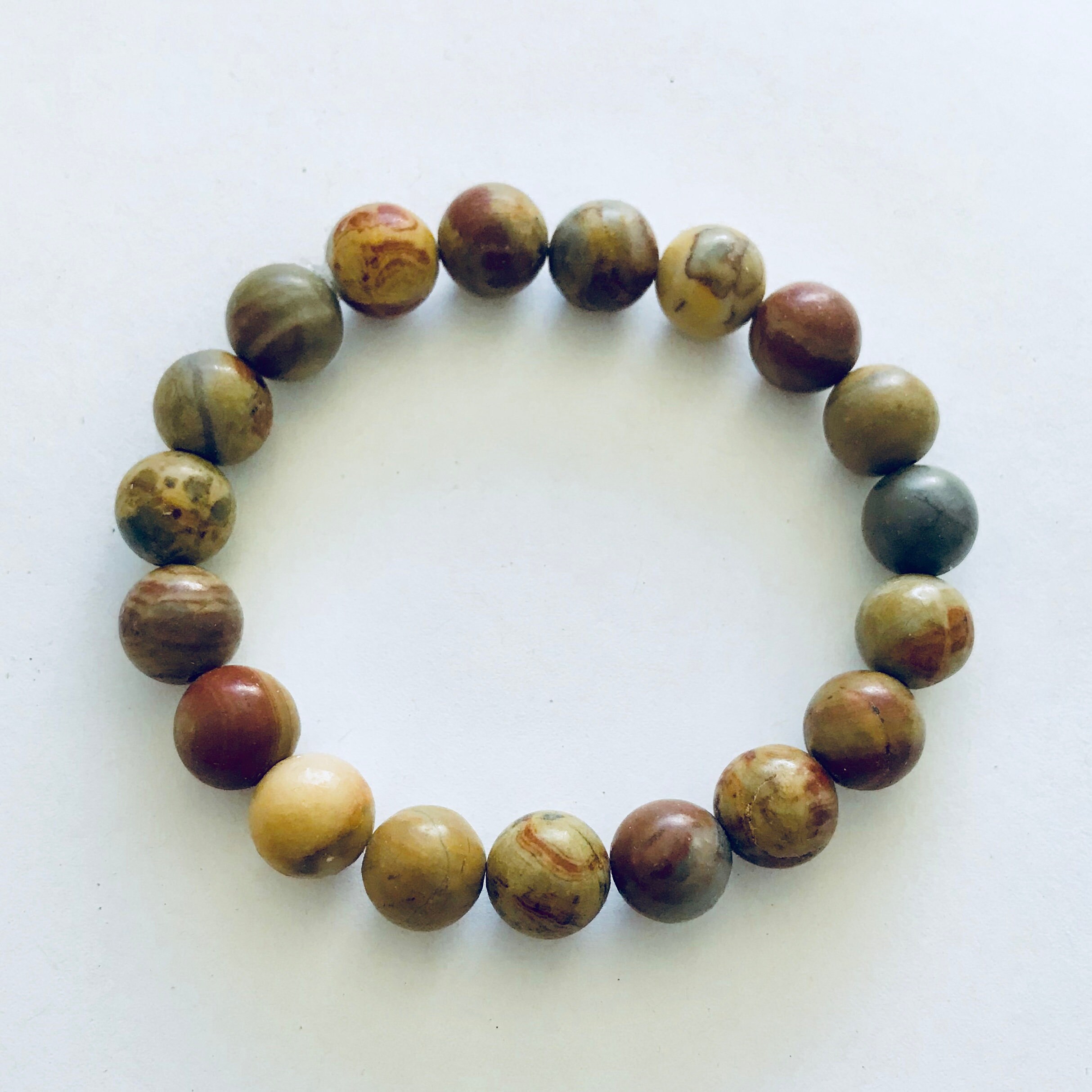 Chinese Jasper Stretch Bracelet 10mm