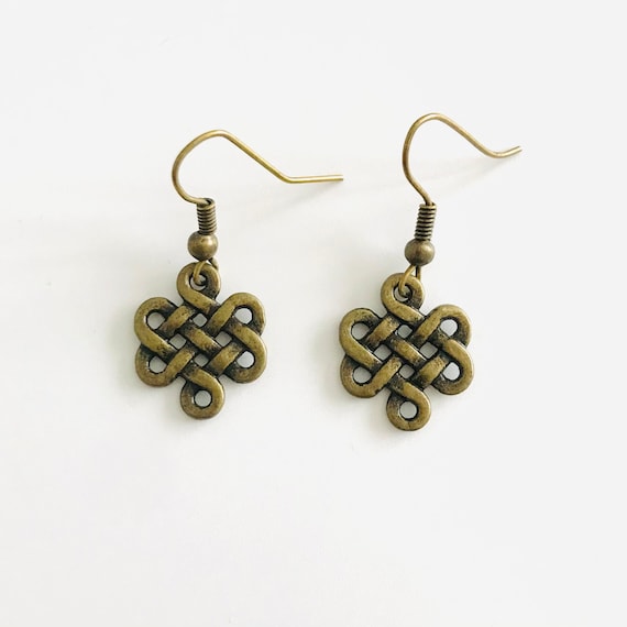 Bridie’s Brass Celtic Knot Dangle Earrings