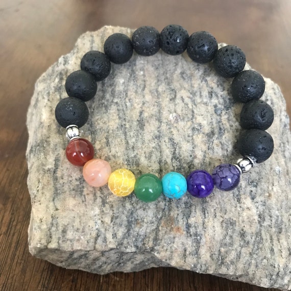7 Stone Chakra Energy Diffuser Bracelet