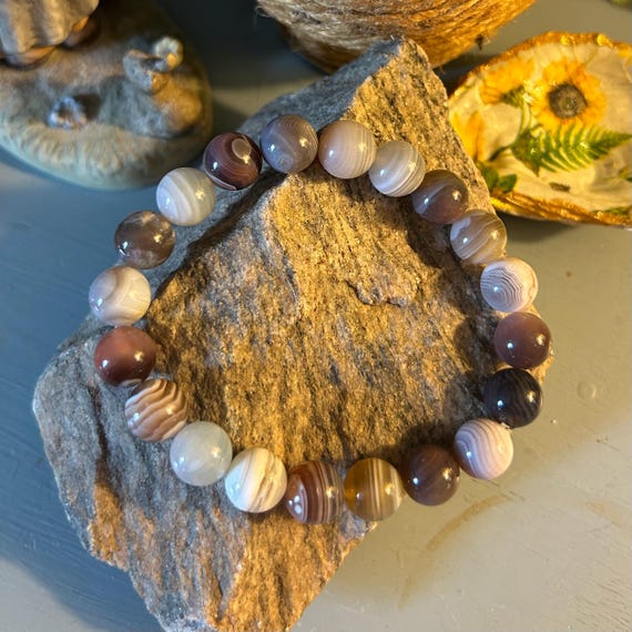 Botswana Agate Stretch Bracelet 10mm