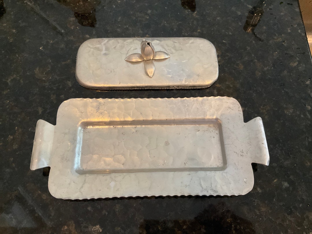 Vintage Aluminum Butter Dish Base and Cover Without Glass Etsy