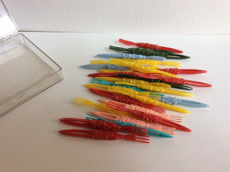 Vintage plastic cocktail picks Cocktail forks National Plastic Etsy
