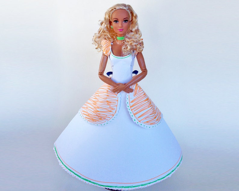 Paper Educational Eco Friendly Toy. Custom Your own Barbie dolls clothing, Draw your own, eco friendly toy, 3D dolls clothing, girls toys image 3