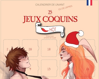 Calendrier Couple - 25 jeux et défis - Calendrier de l'avant ou de l'après pour toute l'année - Avent adulte - homme femme