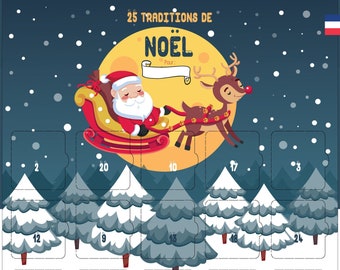 Calendrier de l’avent Noel Traditionnel - 25 messages sur les traditions de Noel pour enfant de 0 à 10 - Sans chocolat & sans objet