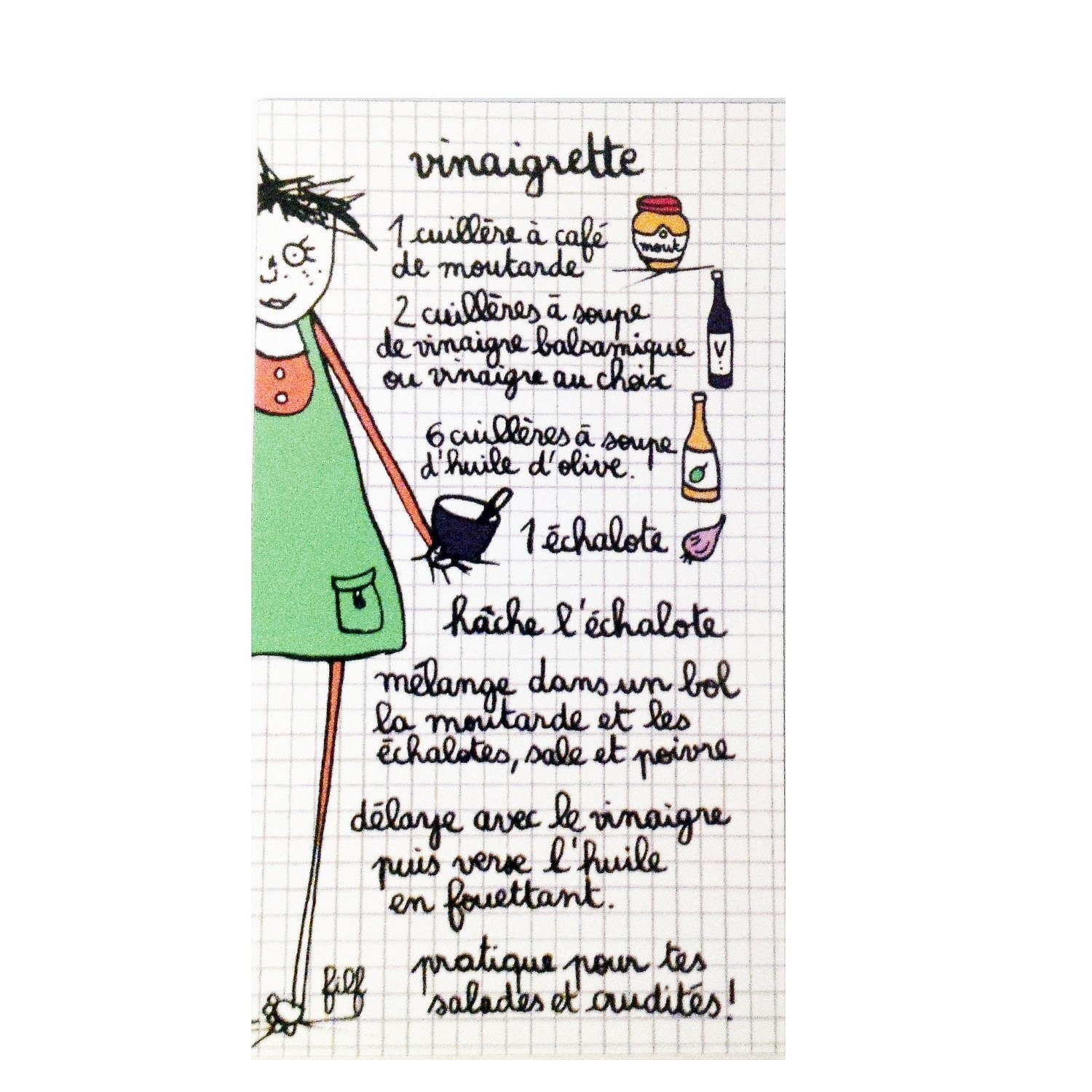 Mini Recette Aimantée - Magnet de Frigo