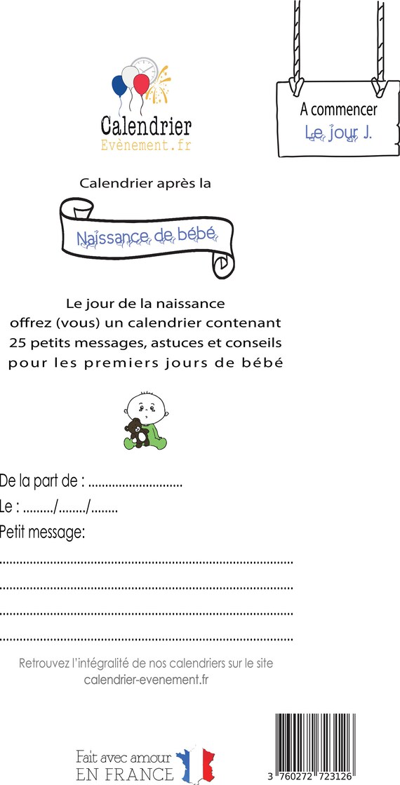 Countdown Calendar 25 Days Before Or After Birth Pregnancy Etsy
