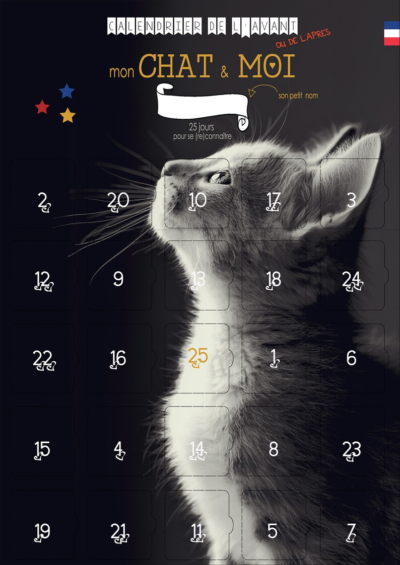 Calendrier de l'Avent MON CHAT et Moi - Créatrice ETSY : CalendrierEvenement 