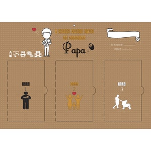 Calendrier 3 premiers jours de papa cadeau de naissance pour papa