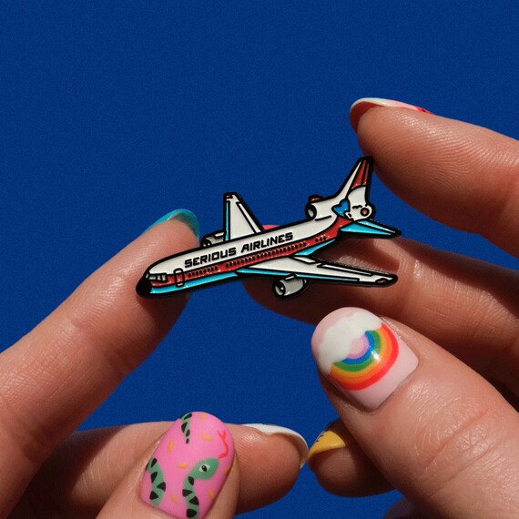 Airplane enamel pin Etsy