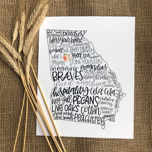 Print State of Southern Etsy