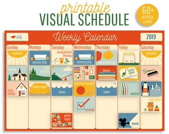 Visual Schedule I Autism I Delayed Speech I Weekly Routine Cards I Special Needs Calendar I Activity Cards with Pictures
