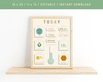 Circle Time Morning Board I Homeschool Calendar I Weather Chart I Kids Daily Calendar I Preschool Circle Time I Toddler Learning Calendar