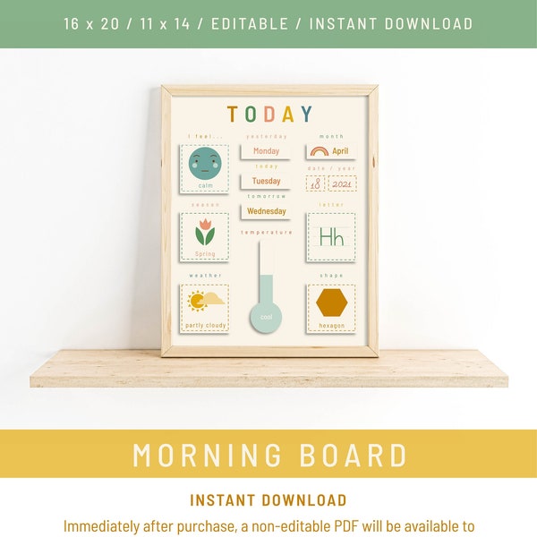 Circle Time Morning Board I Homeschool Calendar I Weather Chart I Kids Daily Calendar I Preschool Circle Time I Toddler Learning Calendar