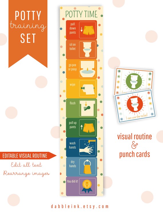Potty Training Set I Toilet Training I Bathroom Visual Routine Etsy