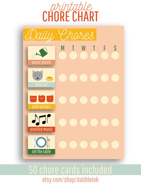 Etsy Chore Chart