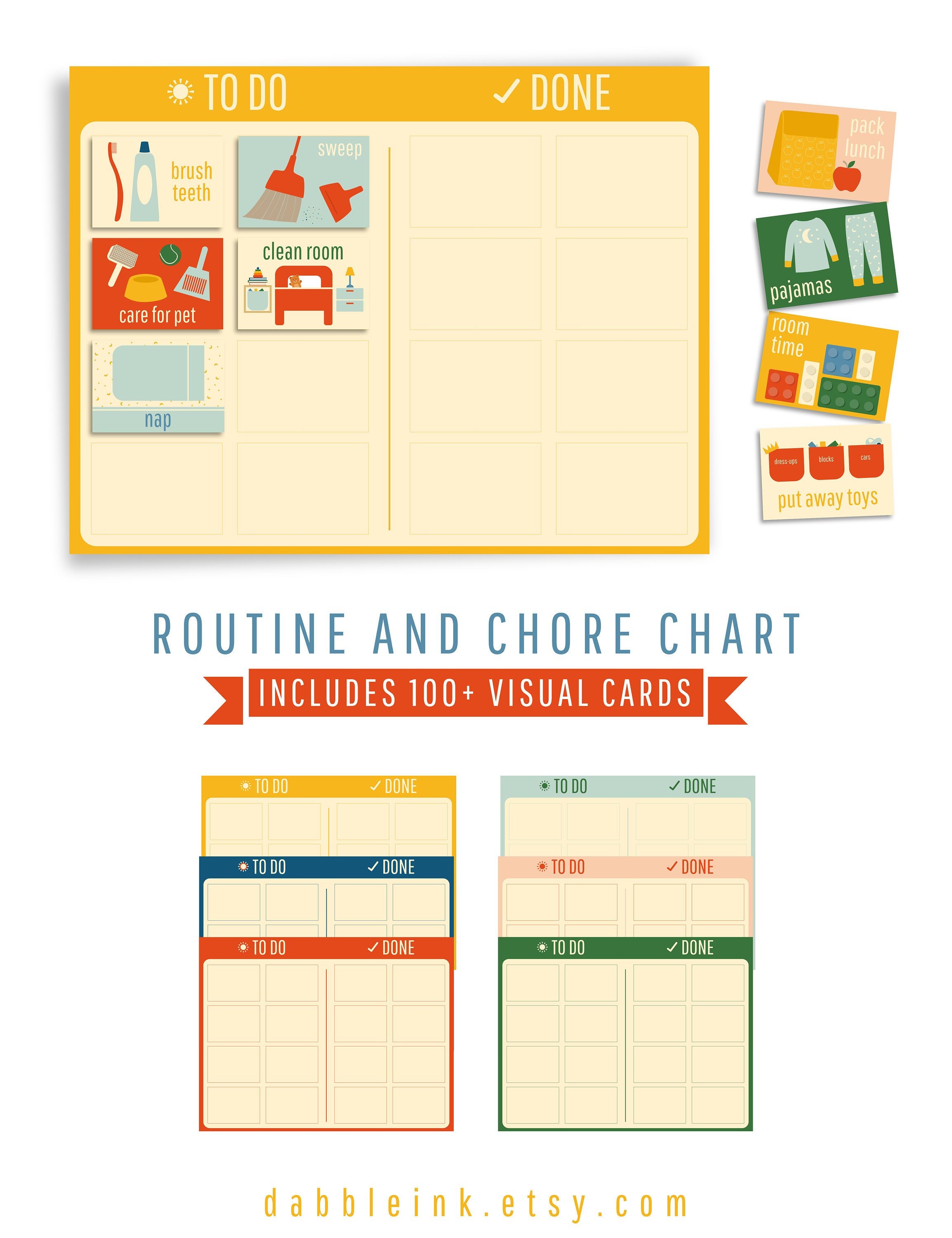 Printable Routine and Chore Chart I To Do Done Chart I Kids Etsy