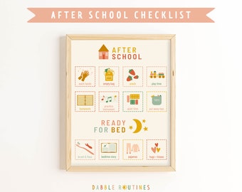 After School and Bedtime Checklist I Routine Chart I Custom After School Routine I Kids Daily Routine I Editable Bedtime Checklist I Evening