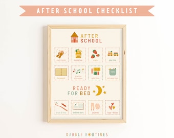 Kids Routine Chart | Editable After School & Bedtime Checklist (Digital Download)