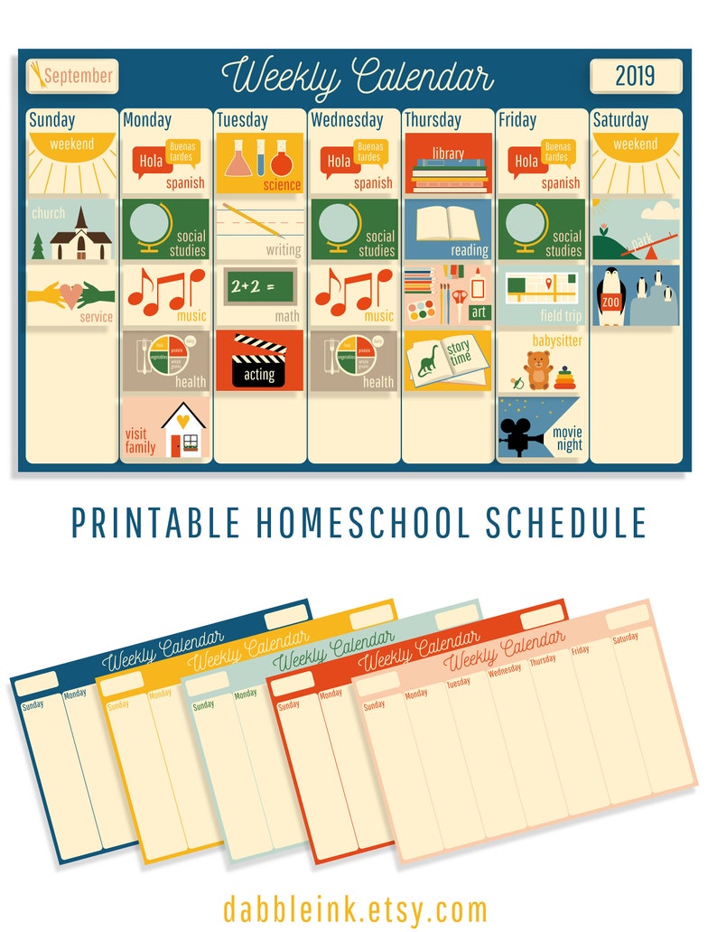 Homeschool Calendar I Visible Plan I Weekly I Printable I Homeschool Planner I Homeschool Make a difference Playing cards I Youngsters Weekly Routine image relating to Visual Schedule Printable named Homeschool Calendar I Visible Program I Weekly I Printable I Homeschool Planner I Homeschool Issue Playing cards I Children Weekly Routine