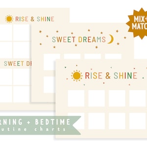 Morning and Bedtime Routine Charts I Mix and Match I Toddler Routine Charts I Kids Daily Routines I Kids Schedule