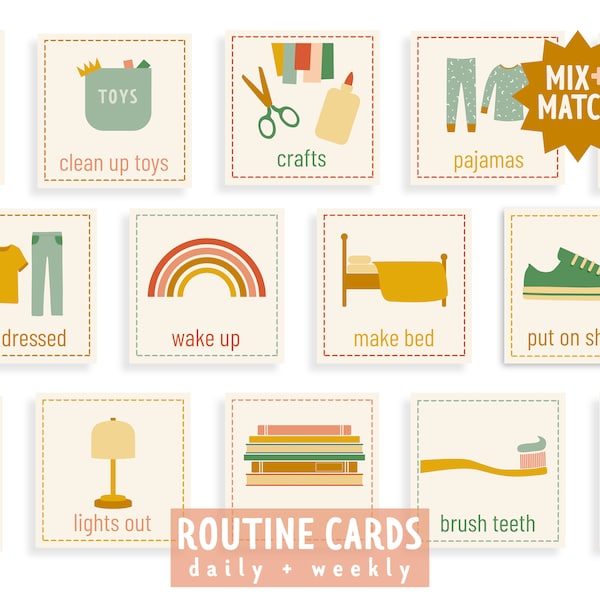 Rutinas diarias y semanales / Tarjetas de horarios visuales (imprimibles)
