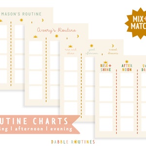 Morning Afternoon Evening Routine Chart I Kids Daily Routines I Personalized Routine Chart I Toddler Routines I Printable Routine Chart