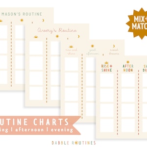 Morning Afternoon Evening Routine Chart I Kids Daily Routines I Personalized Routine Chart I Toddler Routines I Printable Routine Chart