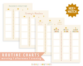 Morning Afternoon Evening Routine Chart I Kids Daily Routines I Personalized Routine Chart I Toddler Routines I Printable Routine Chart