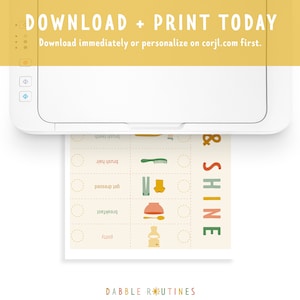 Editable Morning Routine Chart: Visual Schedule for Toddlers (digital ...