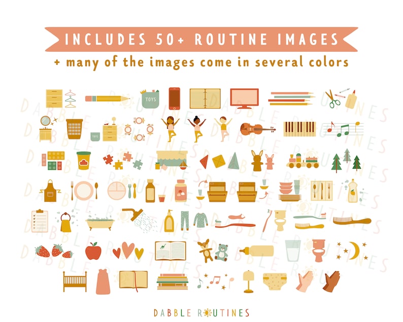 Bedtime Routine Color Editable Bedtime Routine Chart | Kids Visual Schedule (digital Download ...