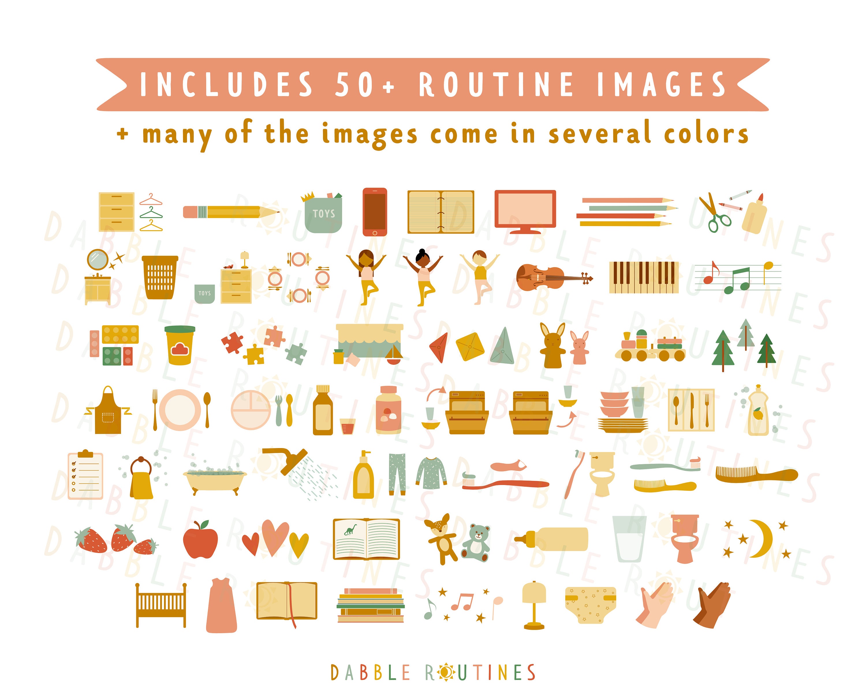 Editable Bedtime Routine Chart | Kids Visual Schedule (digital Download ...
