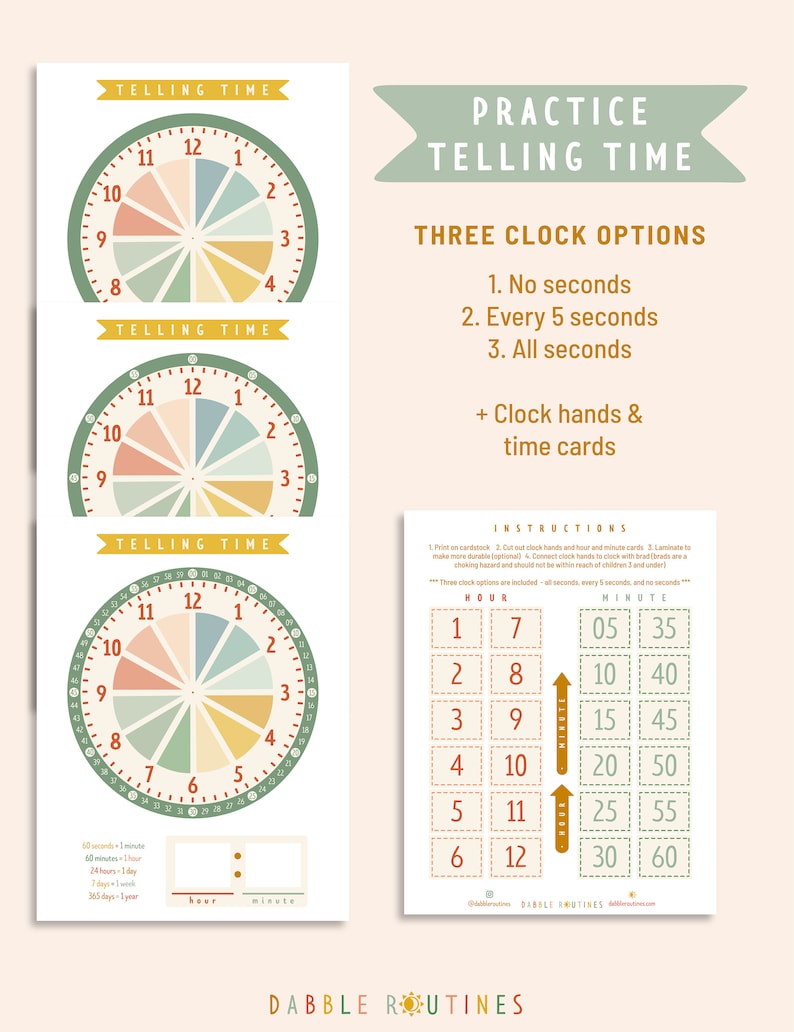 Telling Time Learning Clock
