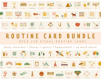 Routine Card Bundle for Kids I Daily Routines I Chores I Holidays I Homeschool I Events and Activities I Sports