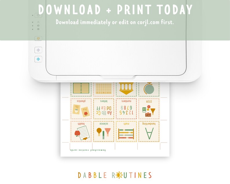 May include: A printable chart with colourful icons and text for a daily routine. The chart includes categories for phonics, letters, numbers, science, maths, handwriting, health, and STEM.