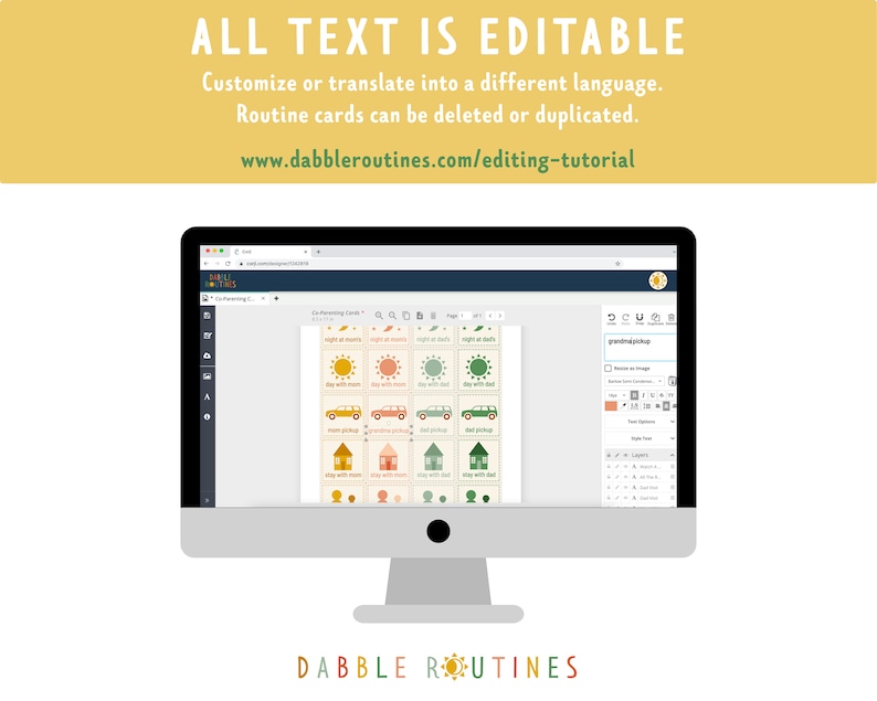 Co-parenting Routine Cards | Editable Visual Schedule (printable) - Etsy