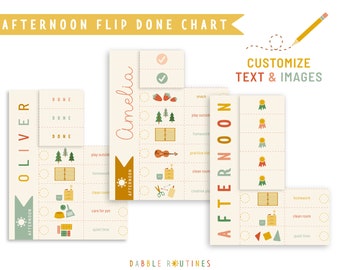 Afternoon Flip Done Routine Chart I Toddler Routines I Kids Visual Schedule I Chore Chart