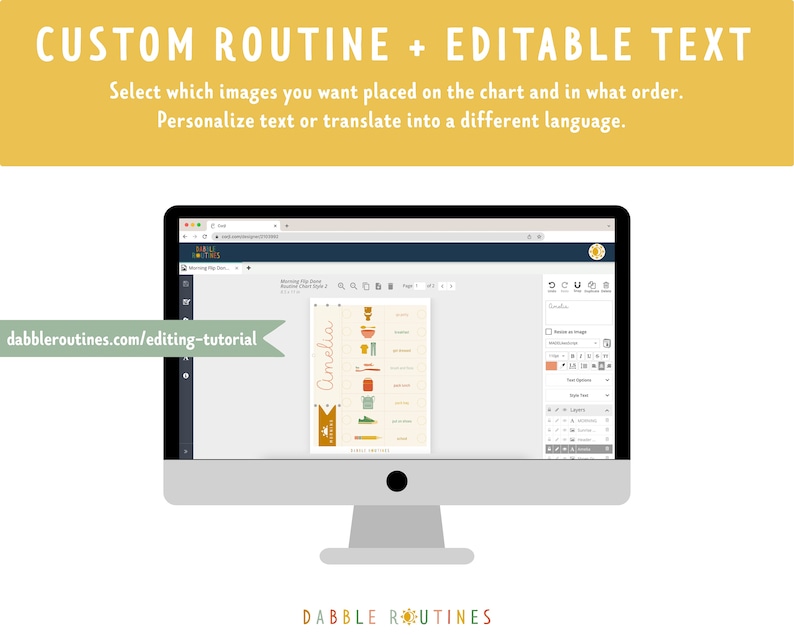 Editable Morning Routine Visual Editable Morning Routine Chart: Visual Schedule for Toddlers (digital ...