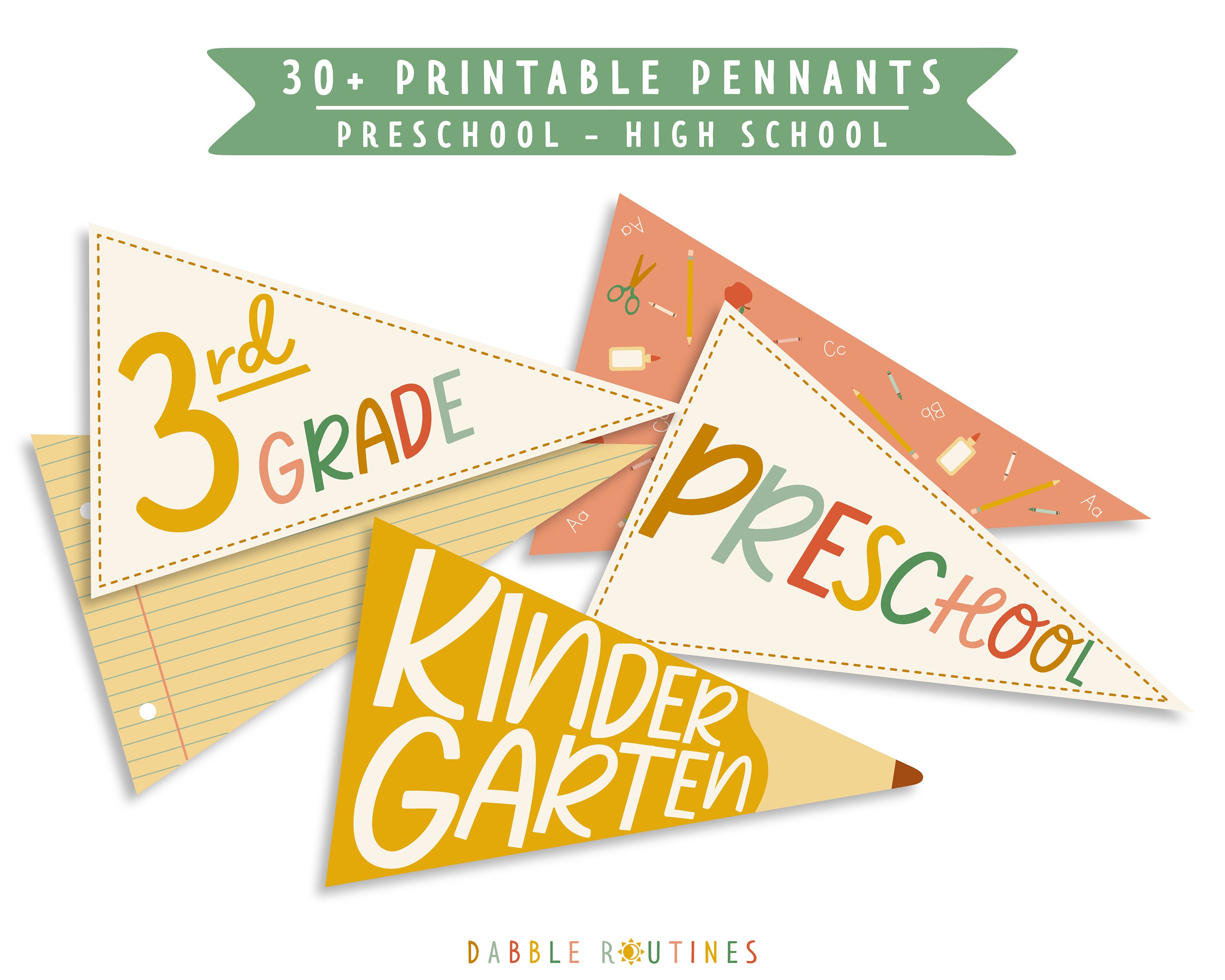 First Day of School Flags I First Day of Kindergarten Sign I - Etsy