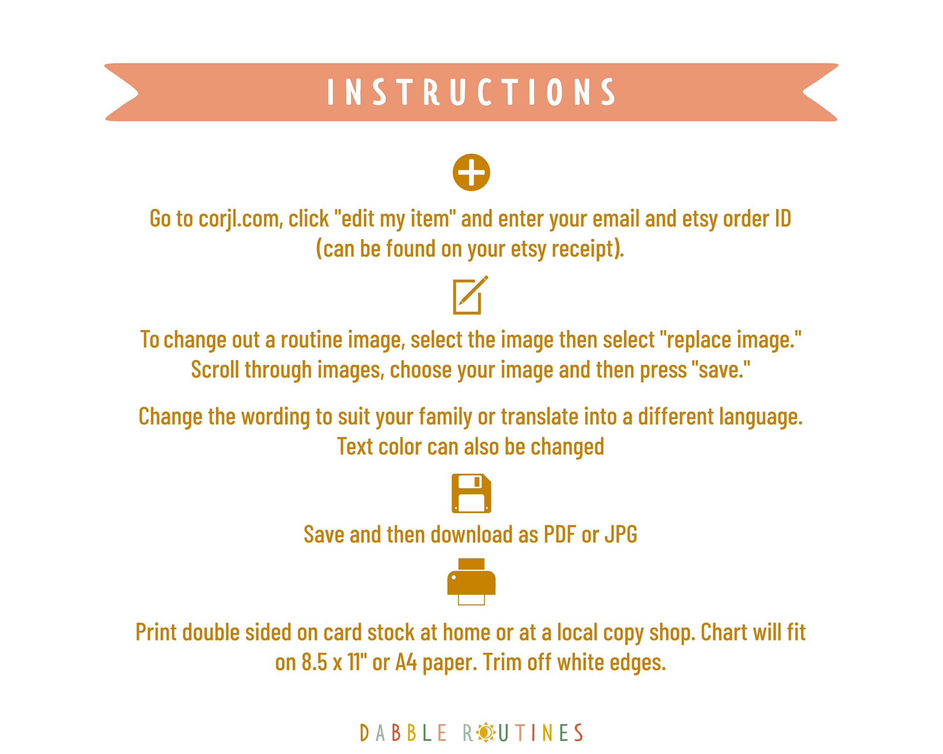 Editable Bedtime Routine Chart | Kids Visual Schedule (digital Download ...