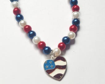 American flag bracelet, USA bracelet, Beaded bracelet, Beaded jewellery, American bracelet, America, American flag, USA, Stars and stripes