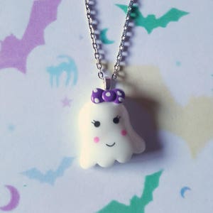 Ghost necklace, Cute ghost necklace, Halloween necklace, Ghost, Kawaii ghost, Kawaii, Halloween, Horror, Pastel goth, Goth, Emo, Punk
