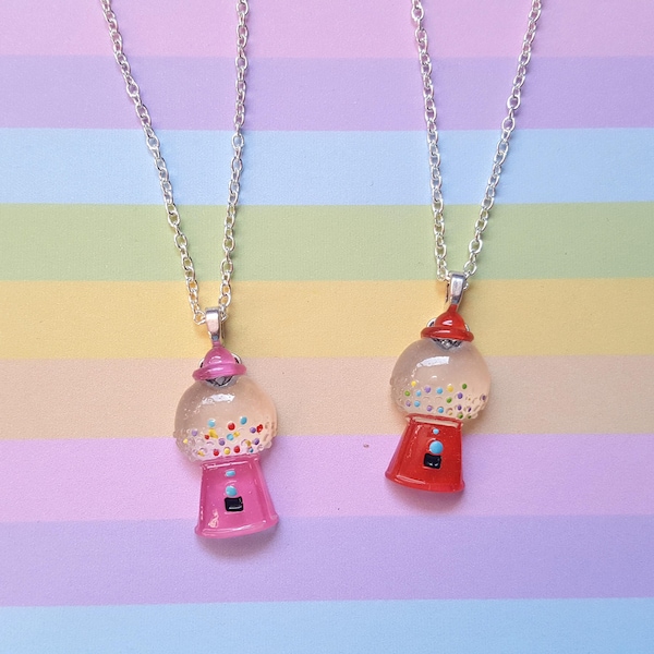 Gumball machine necklace, Bubblegum machine necklace, Pendant necklace, Gumball machine, Gumball, Bubblegum machine, Retro jewellery, Retro