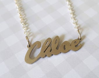 Chloe necklace, Name necklace, Name pendant, Name jewellery, Pendant necklace, Name keepsake, Keepsake jewellery, Chloe