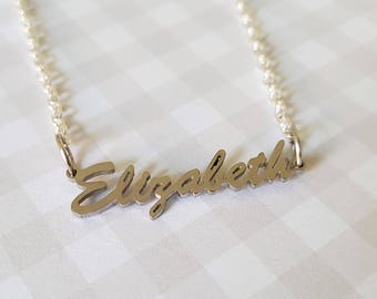 Elizabeth necklace, Name necklace, Name pendant, Name jewellery, Pendant necklace, Name keepsake, Keepsake jewellery, Elizabeth