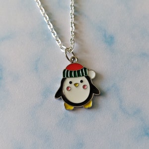 penguin necklace, christmas necklace, festive necklace, christmas jewellery, festive jewellery, christmas, xmas, penguin, festive
