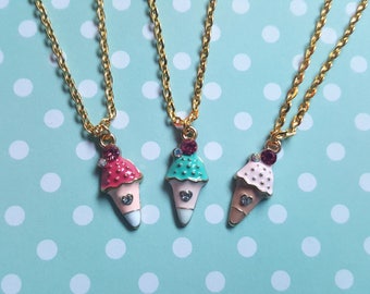 Ice cream necklace, Ice cream pendant, Pendant necklace, Ice cream, Ice cream cone, Summer jewellery, Holiday jewellery, Beach, Seaside